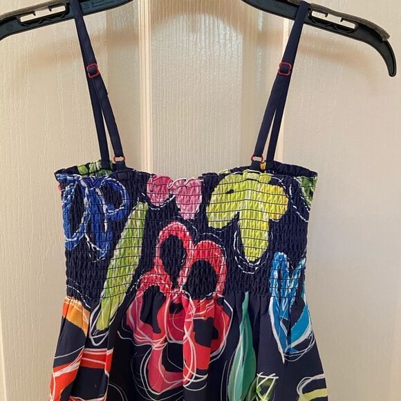 Desigual Smocked Top Floral Romper Short Jumpsuit Blue Girls Size 13-14 NWT - Picture 8 of 9